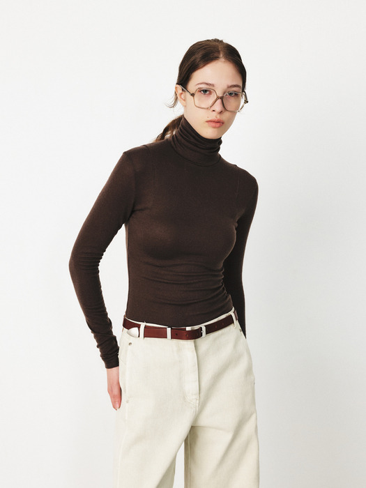 TFF ARMHOLE STITCH SLIM TURTLE NECK TOP _5COLORS