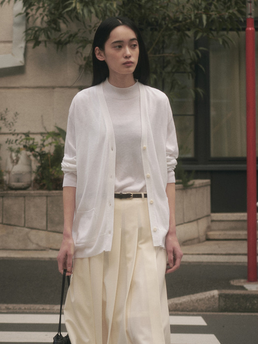 TESSA PLEATS SKIRT (BELT SET)_CREAM