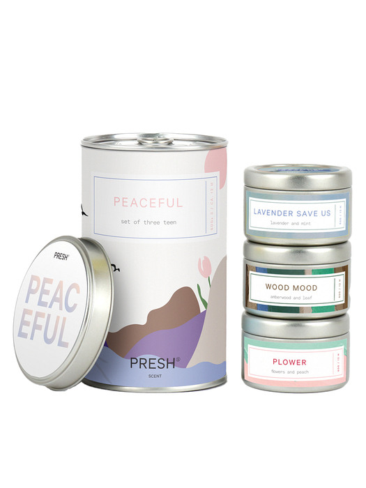 PRESH 캔들 Peaceful SMALL 3P SET 60g x 3 피스풀 세트