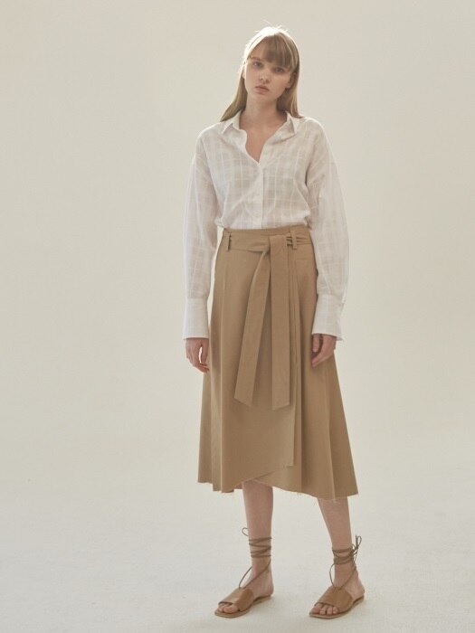Cotton A-line wrap skirt [BE]