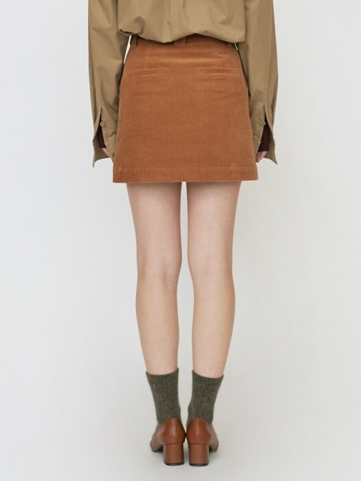 18FW CORDUROY MINI SKIRT - TAN