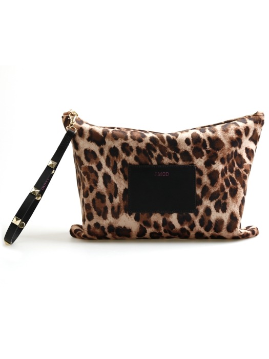 Merry Pink Leopard Clutch (가죽 스트랩 증정)