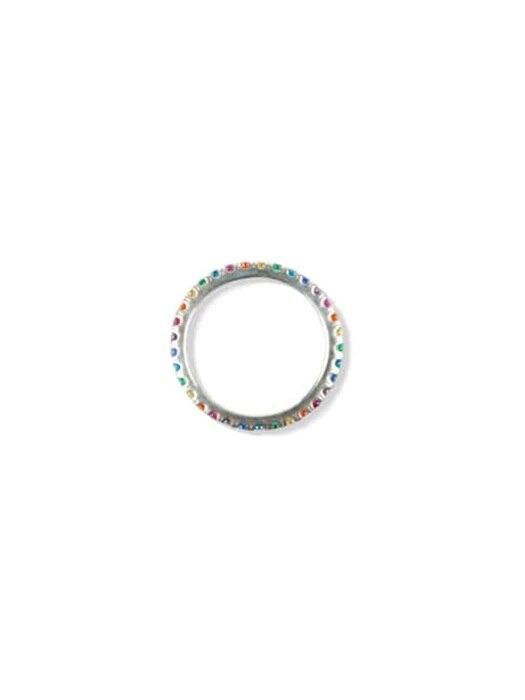 Bold rainbow silver ring