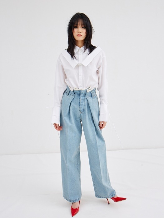 HIGH WAIST DENIM PANTS