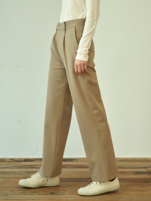 back slit pants (beige)