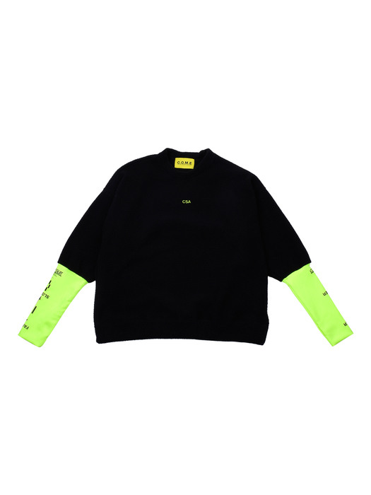 [UNISEX] Arm-Warmer Fleece Pullover (Black)