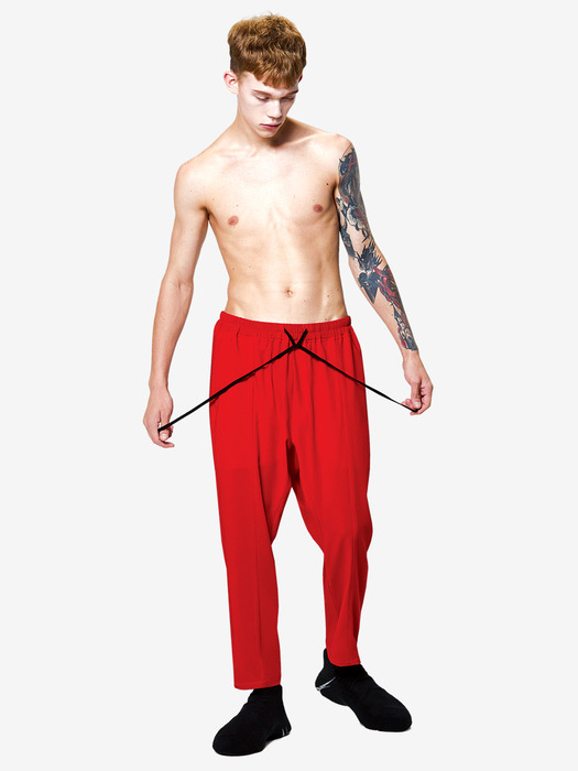 389 SN / UNISEX CROPPED PANTS / RED