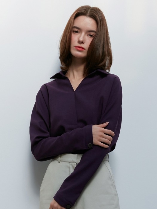 [By Joorti] J380 pull-over blouse (purple)