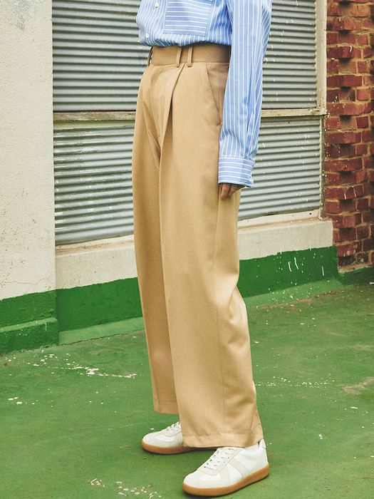 UNISEX WIDE VOLUME SLACKS BEIGE