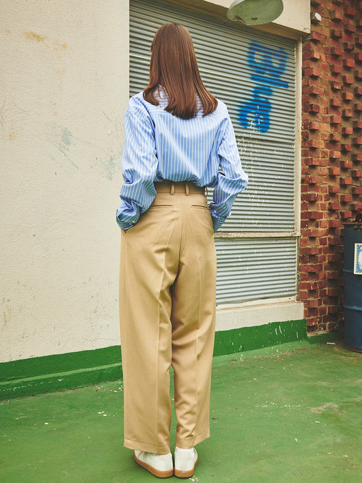 UNISEX WIDE VOLUME SLACKS BEIGE