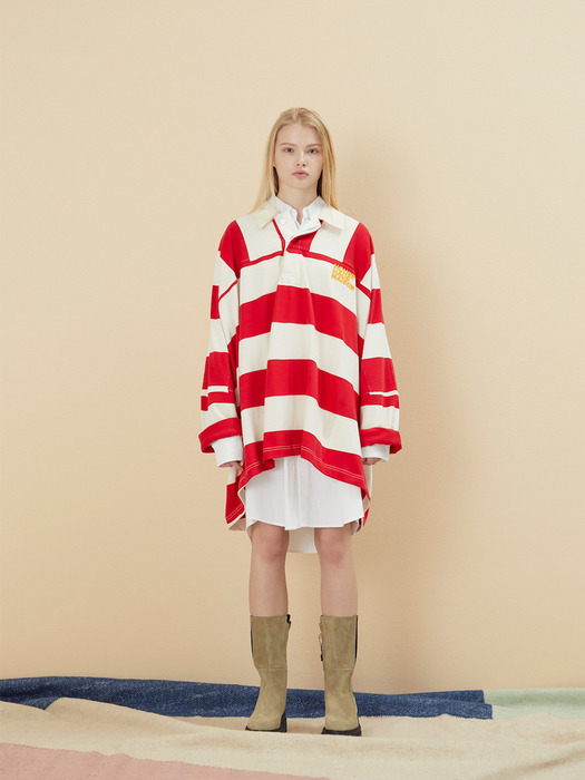 OVERSIZED RUGBY SHIRT RED