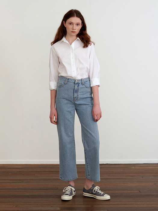 WIDE DENIM PANTS - BLUE