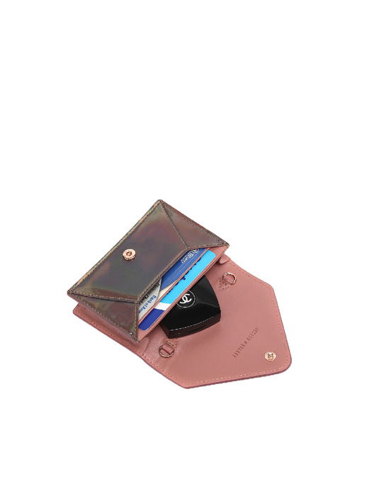 Easypass Amante Card Wallet with Chain Mirror Brown