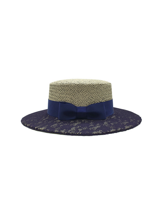 BOATER HAT-OVERCOLOR MIX GRAY