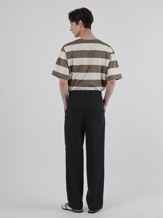 WIDE PINTUCK LINEN PANTS_BLACK