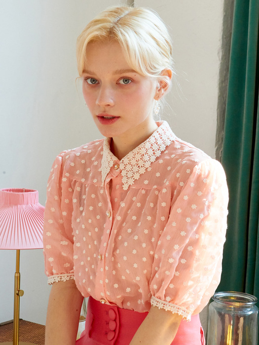 AMR1053 snowflake blouse (pink)