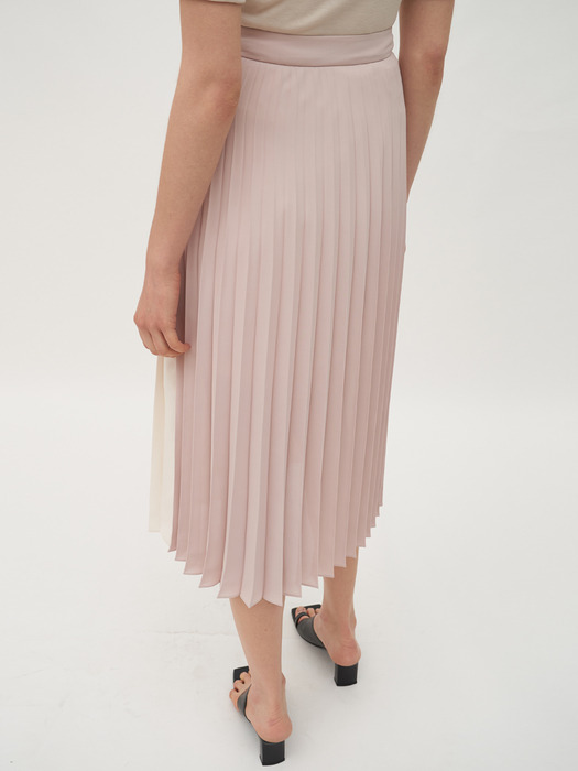 TTR PLEATED TWO-TONE SKIRT 2COLOR