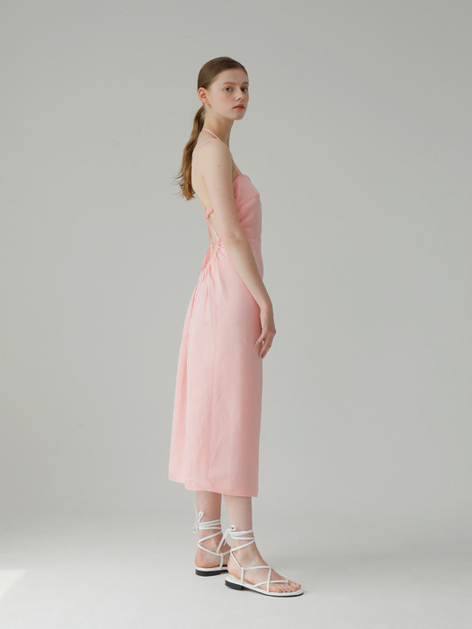 Slip Silk Linen Dress_Pink