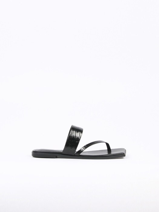 Cheyenne Sandals Leather Black Crocco