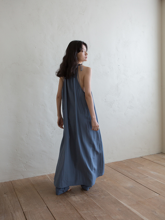 HALTER NECK DRESS - BLUE