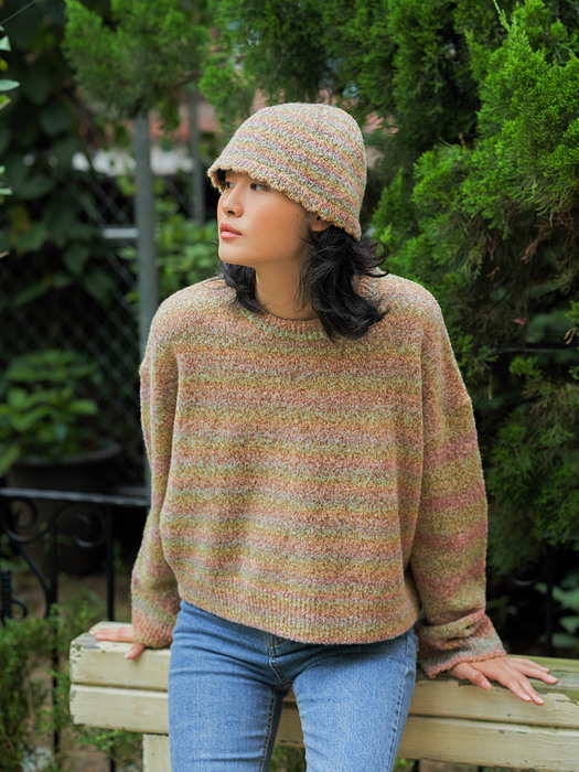 rainbow knit hat