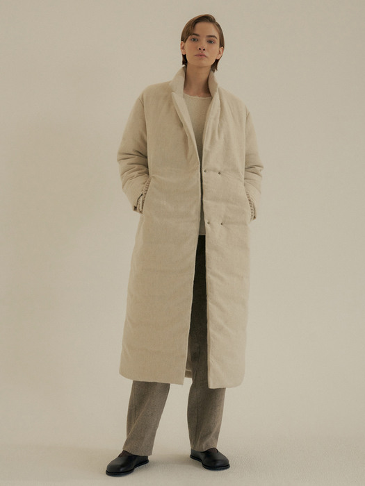 wool linen down coat