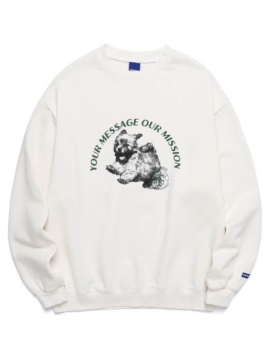 PUPPY STAMP SWEATSHIRTS (WHITE)