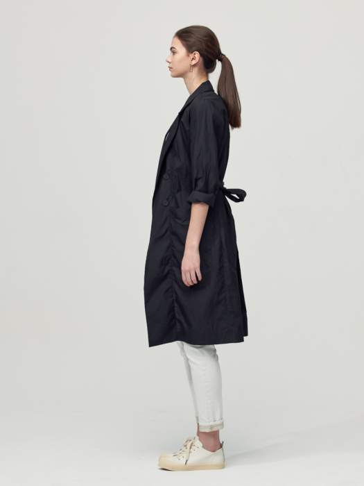 Light Feather Trench Coat_Black