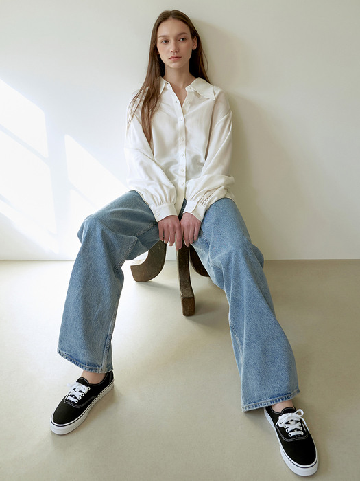 Clean Oversize Shirt_White Ivory