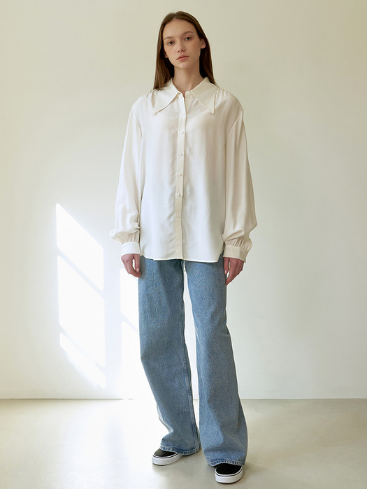 Clean Oversize Shirt_White Ivory