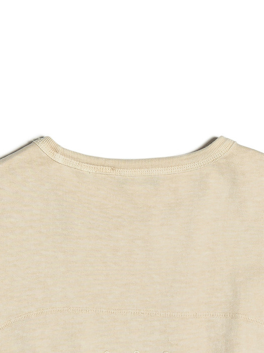 COVER STITCH T-SHIRT / CREAM