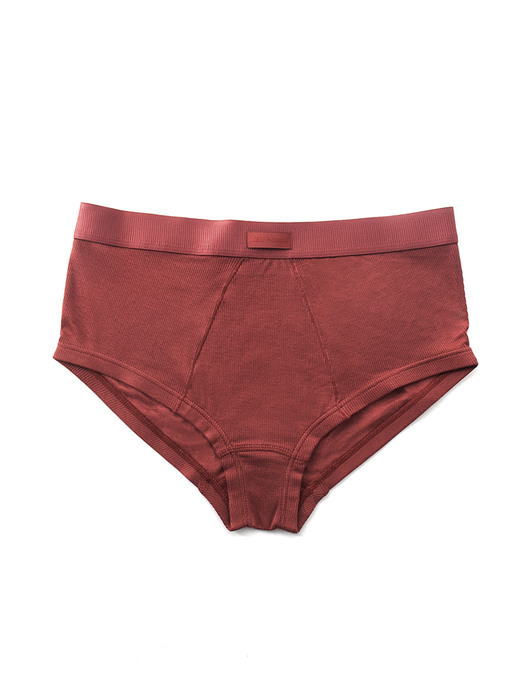 Ribbed Modal Brief for Woman - Brick Burgundy