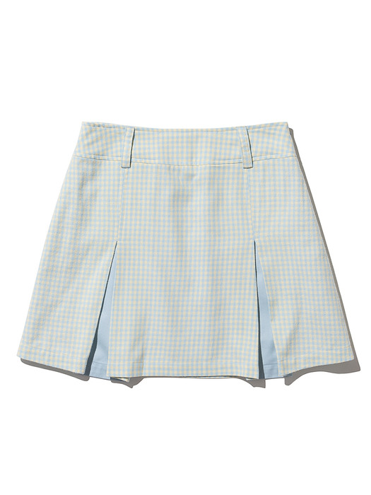 Slit Point Skirt [SKY BLUE CHECK]