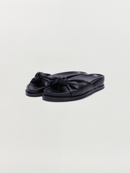SOY Knotted Slide Sandal - Black