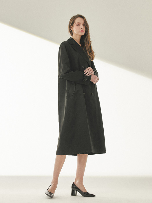 OVERFIT TRENCH COAT OSSCT-147-BK