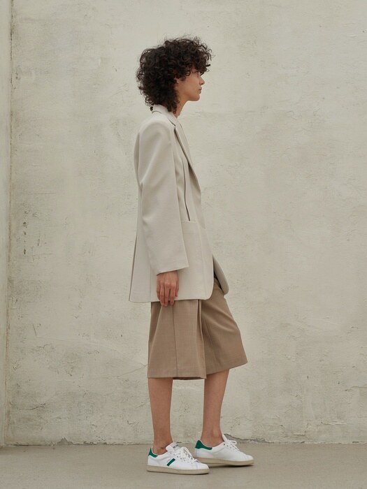 SINGLE HIDDEN LINE JACKET_MINT BEIGE