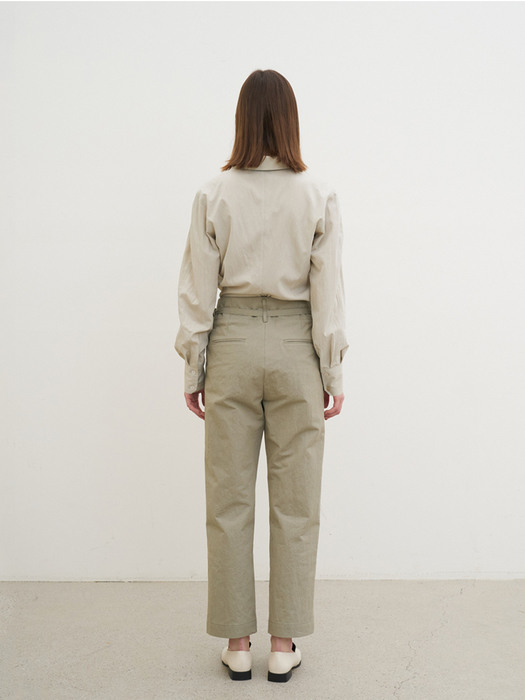 High rise straight pants (Light khaki)