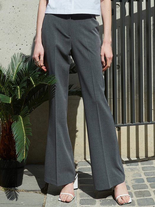 OU631 back pocket bootscut slacks (gray)