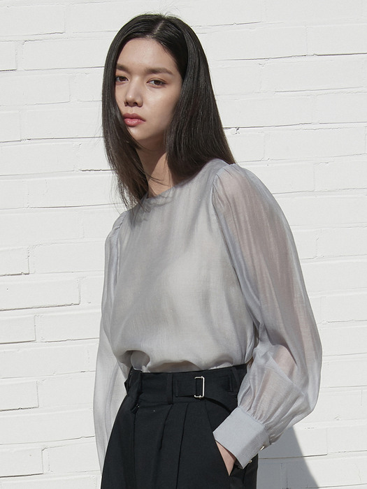 J710 see-through round blouse (3COLORS)