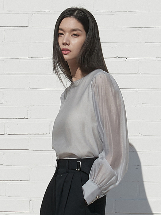 J710 see-through round blouse (3COLORS)