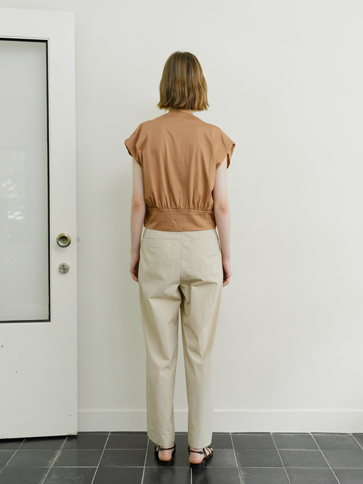 Two tuck cotton pants(beige)