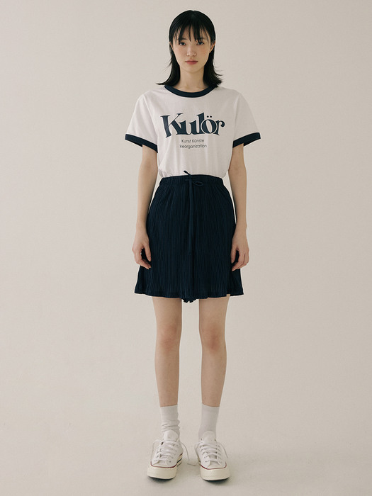 KST PLEATS SHORTS NAVY