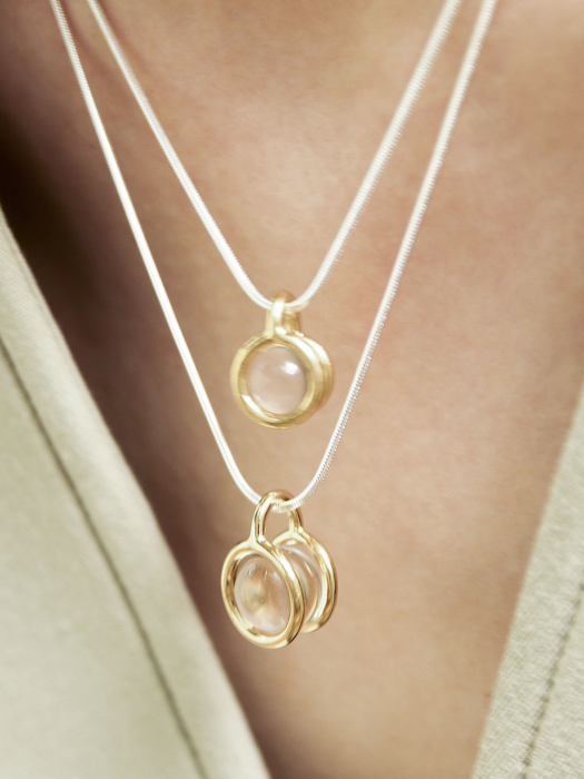 stem stone necklace-L-combi