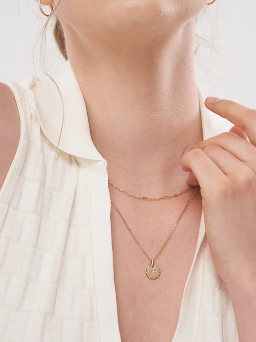 Simple coin star piece pendant(14k gold)