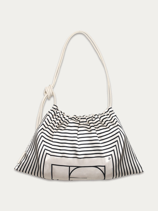 Drawstring Bag Stripe logo_Ivory