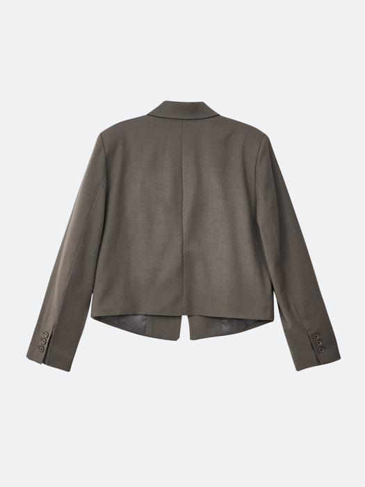 1 button crop jacket_khaki brown