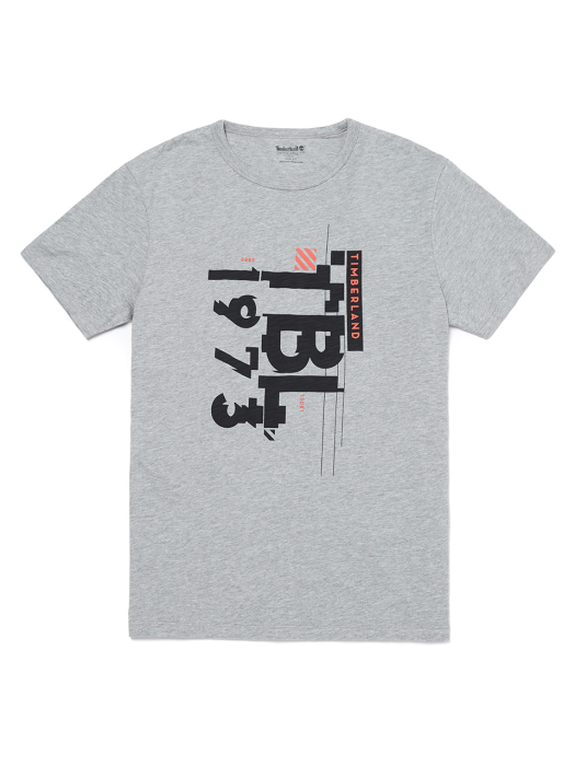 팀버랜드 남성 그래픽 반소매 티셔츠 그레이 A1NRG