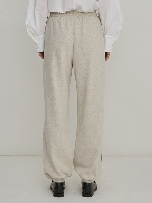 Two way sweatpants - Oat melange