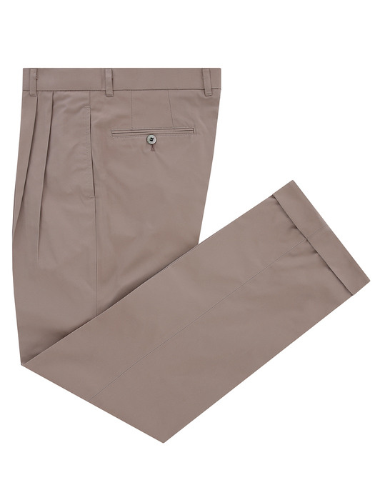 Essential cotton two tuck chino pants (khaki)