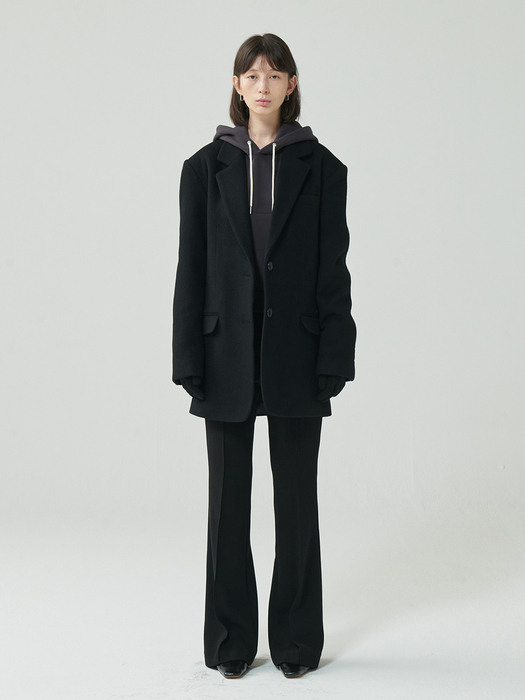 over size wool jacket_black